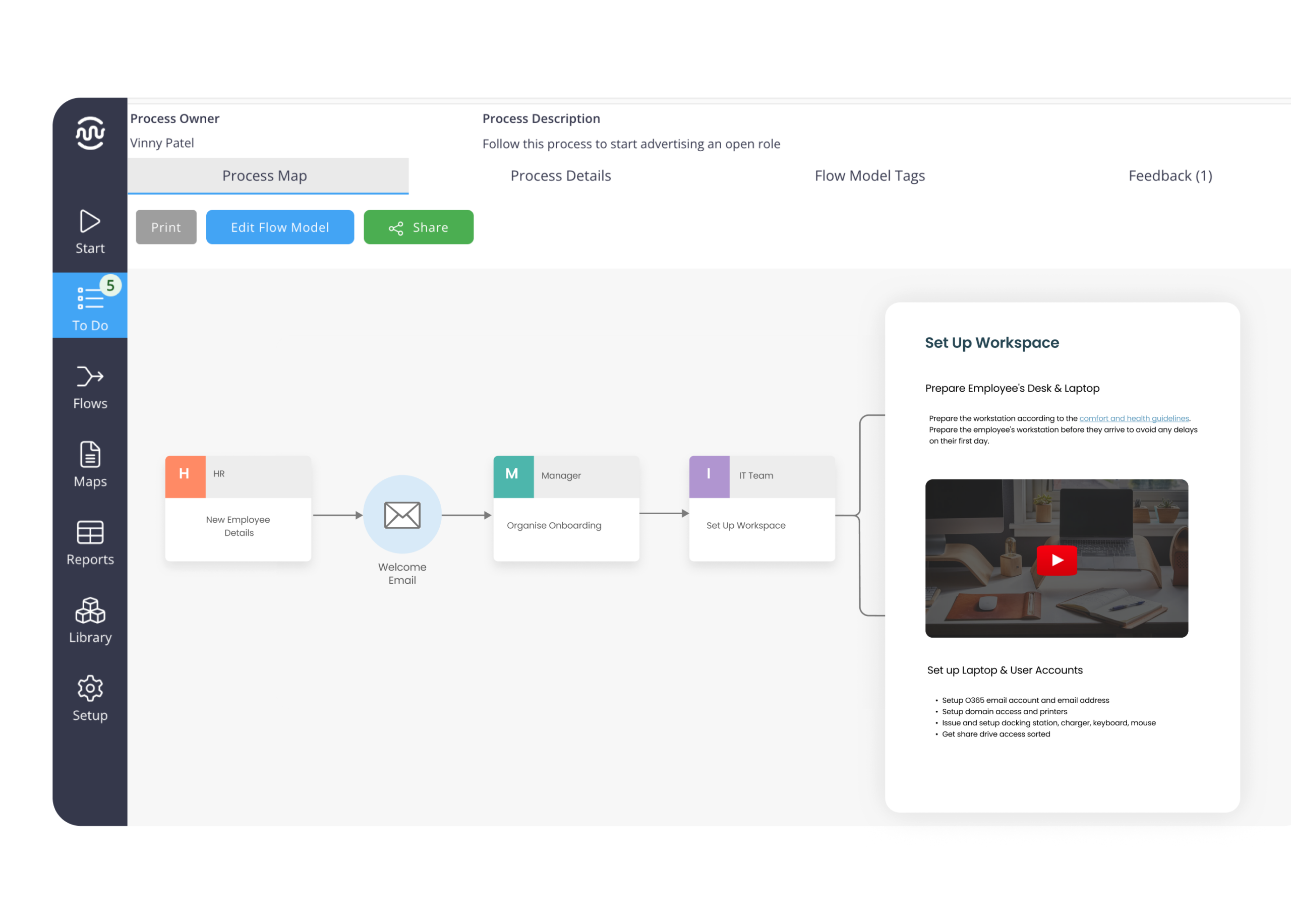Mapping Pro process map interface