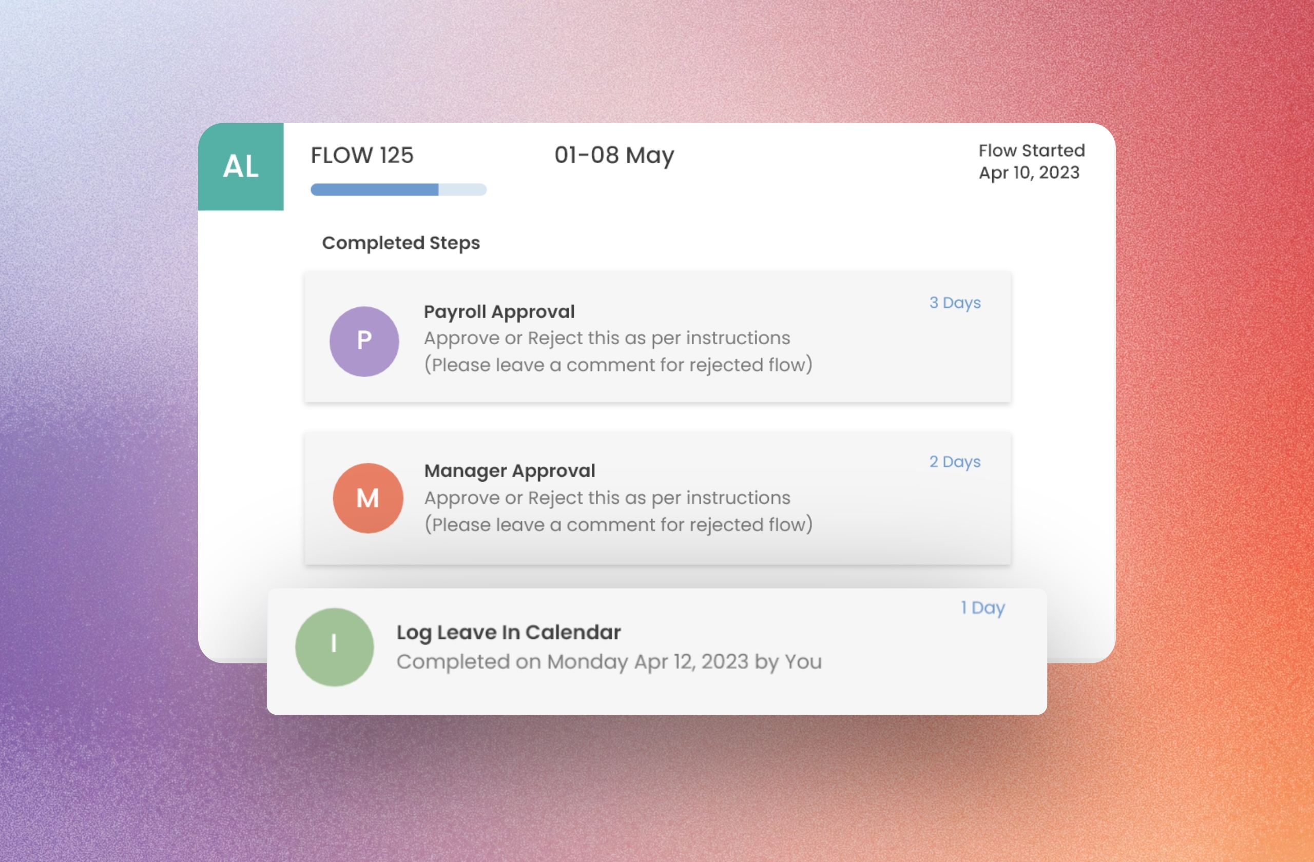 Track workflow steps, tasks and approvals in Flowingly