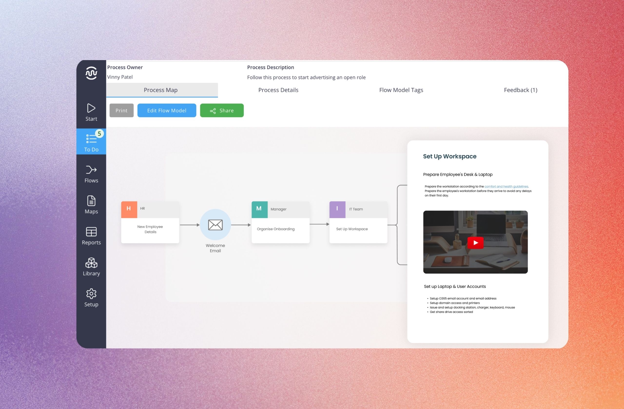 Flowingly drag-and-drop process map editor