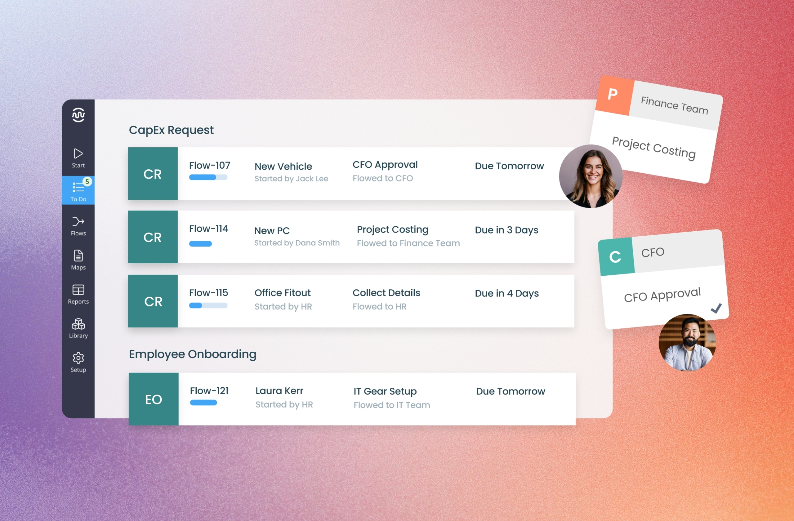 Route workflow tasks and approvals to the right teams